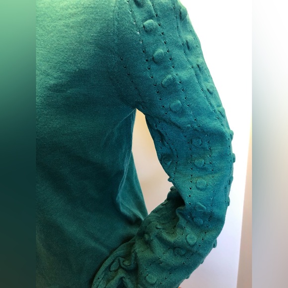 Grace Karin Teal Sweater with Cute Sleeve Detail - Picture 2 of 4
